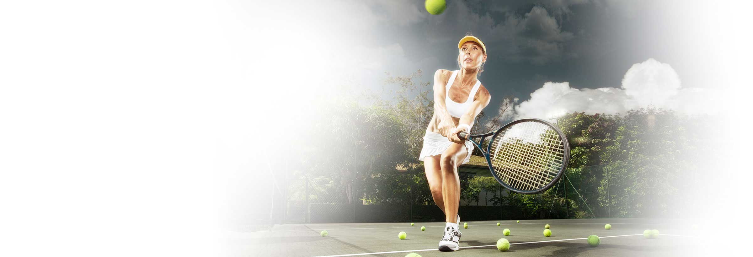 Woman playing tennis