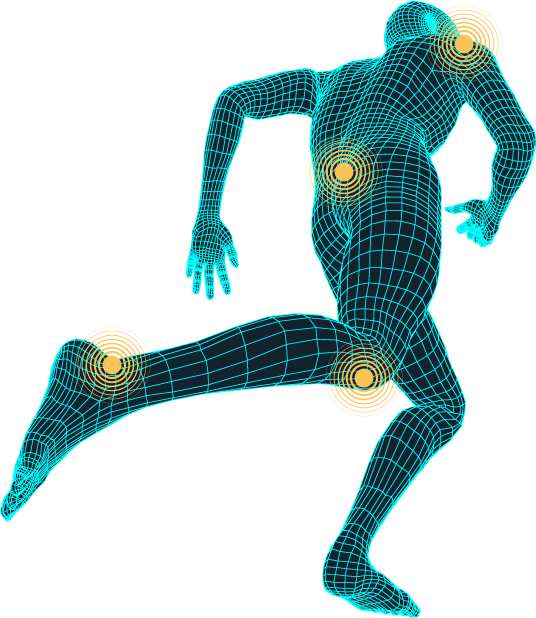 Graphic showing points on pain on body